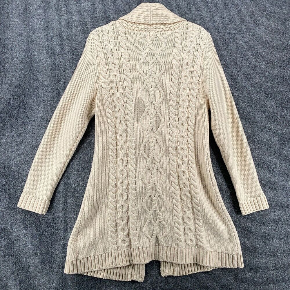 Cabelas Cardigan Sweater Womens‎ S Cream Wool Blend Button Up Fairy Cottage Boho - Picture 5 of 10